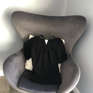 Ann Taylor choker v neck blouse